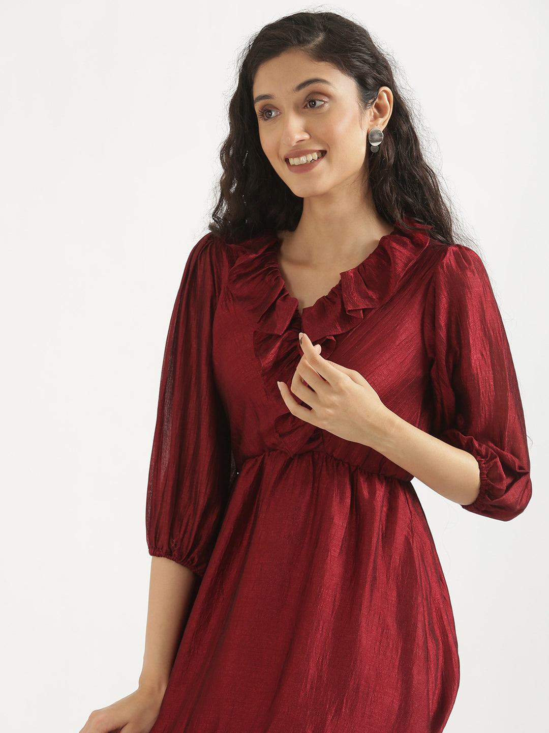 Maroon Angarakha Dress